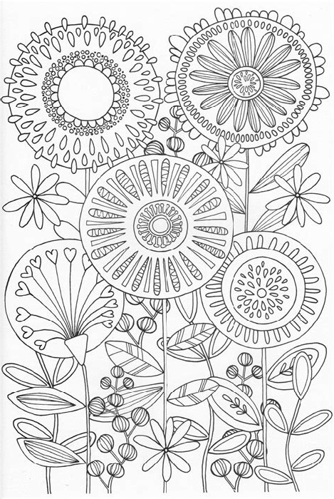 Flower Coloring Pages For Adults Spring