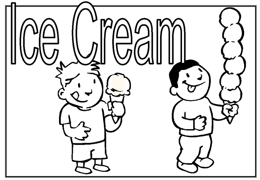 Ice Cream Coloring Pages for Kindergarten