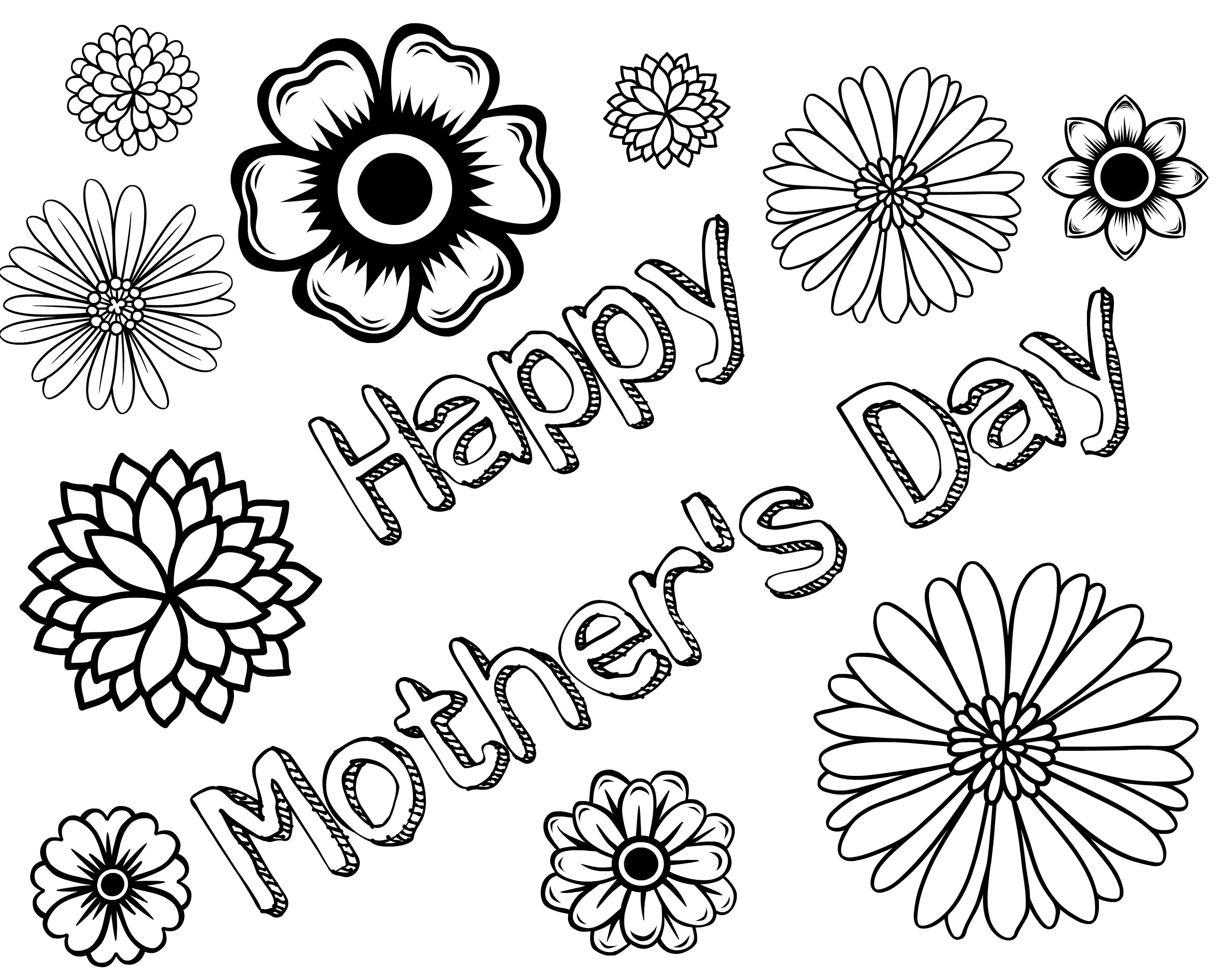 Mothers Day Coloring Sheets Card