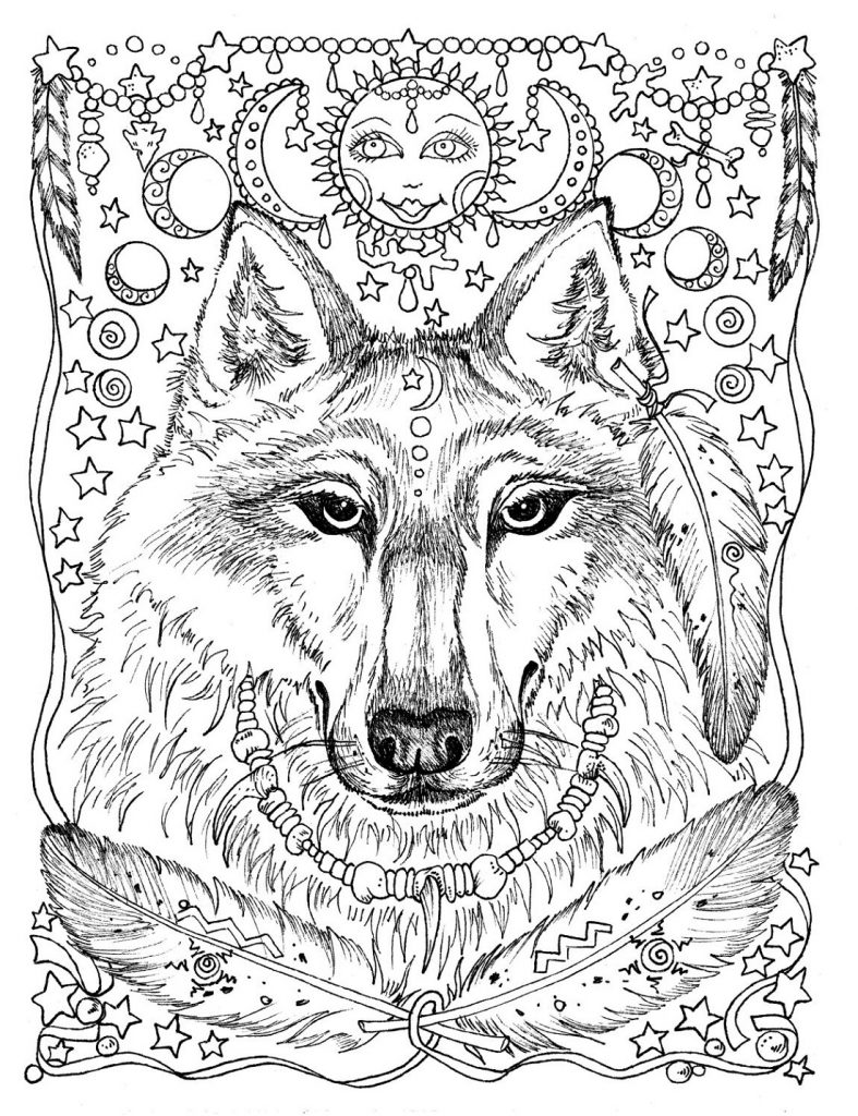 Animal Wolf Coloring Pages For Adults