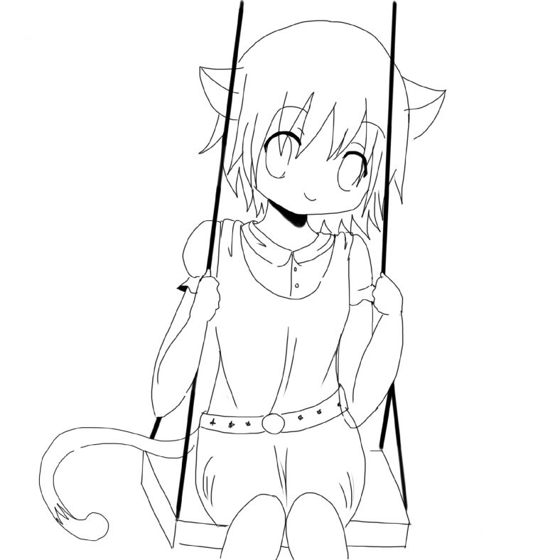 Anime Girl Coloring Pages Neko