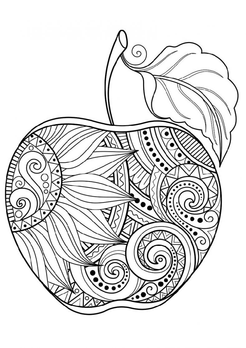 Apple Coloring Pages Zentangle