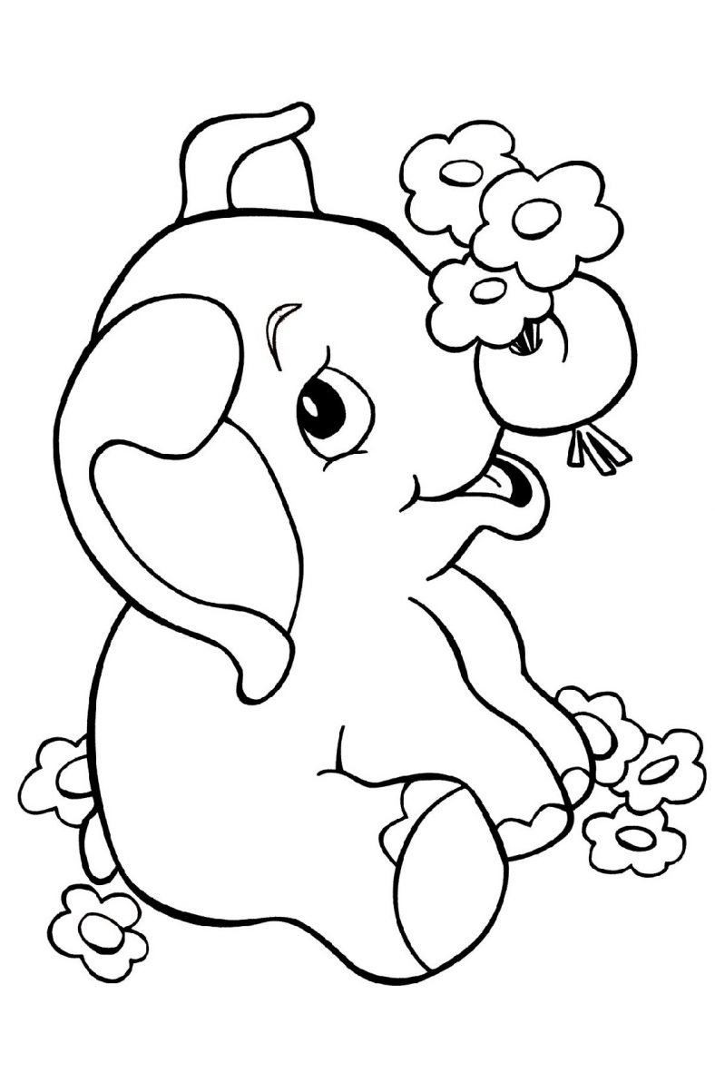 Baby Animal Coloring Pages Simple