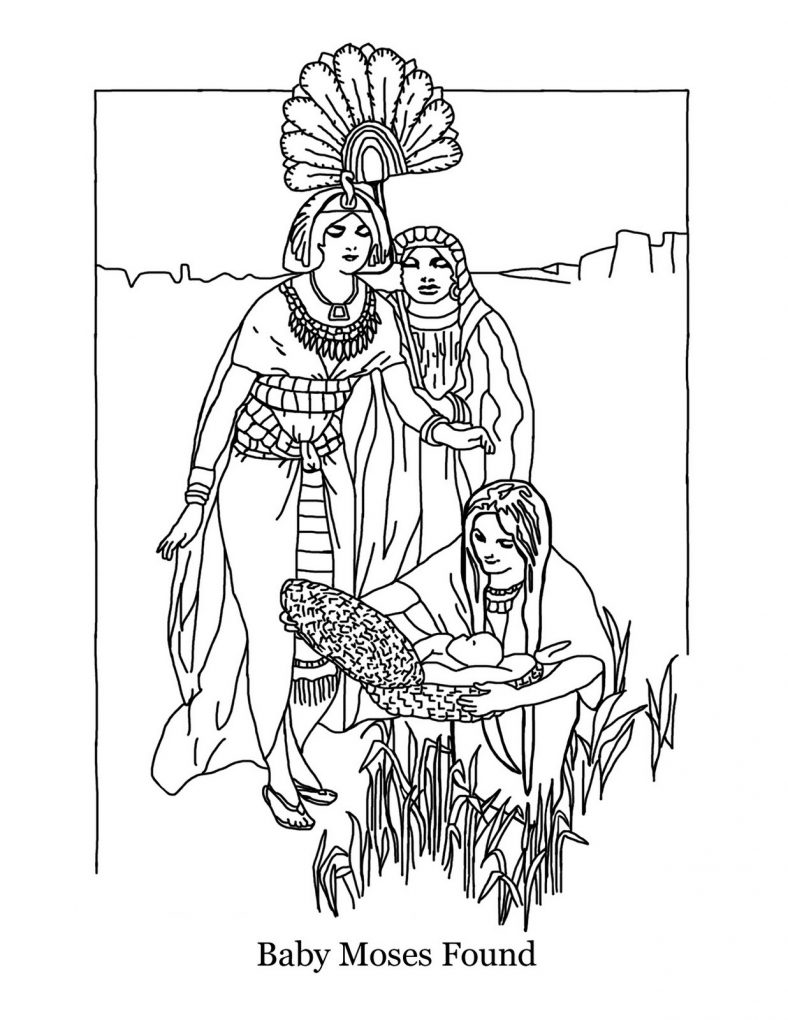 Baby Moses Coloring Page Baby Moses Found