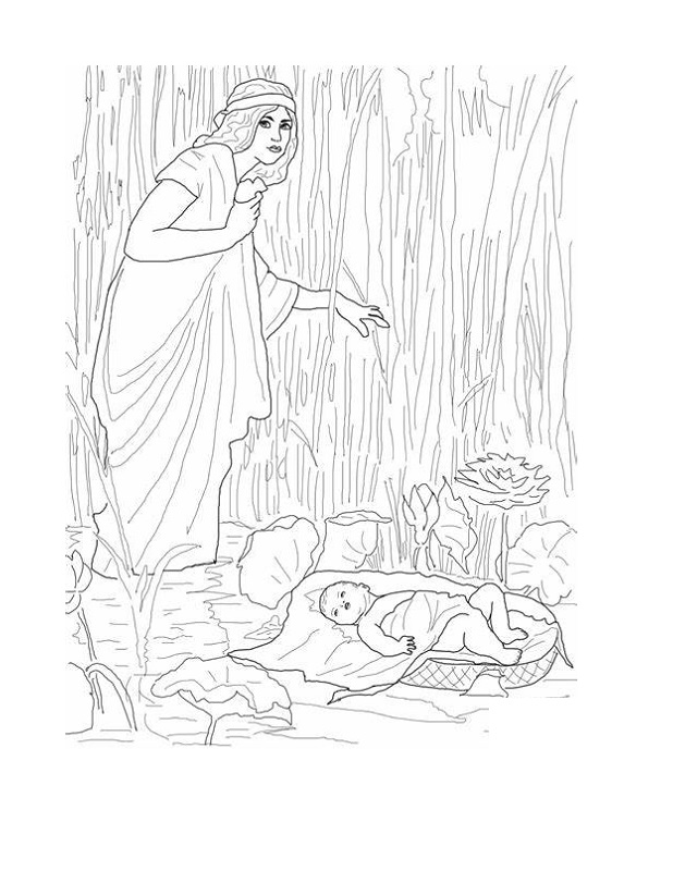 Baby Moses Coloring Page In The Nile