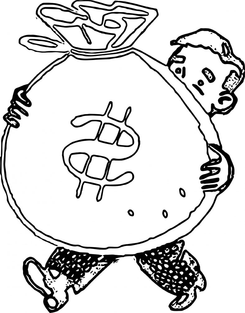 Bag Of Money Coloring Pages