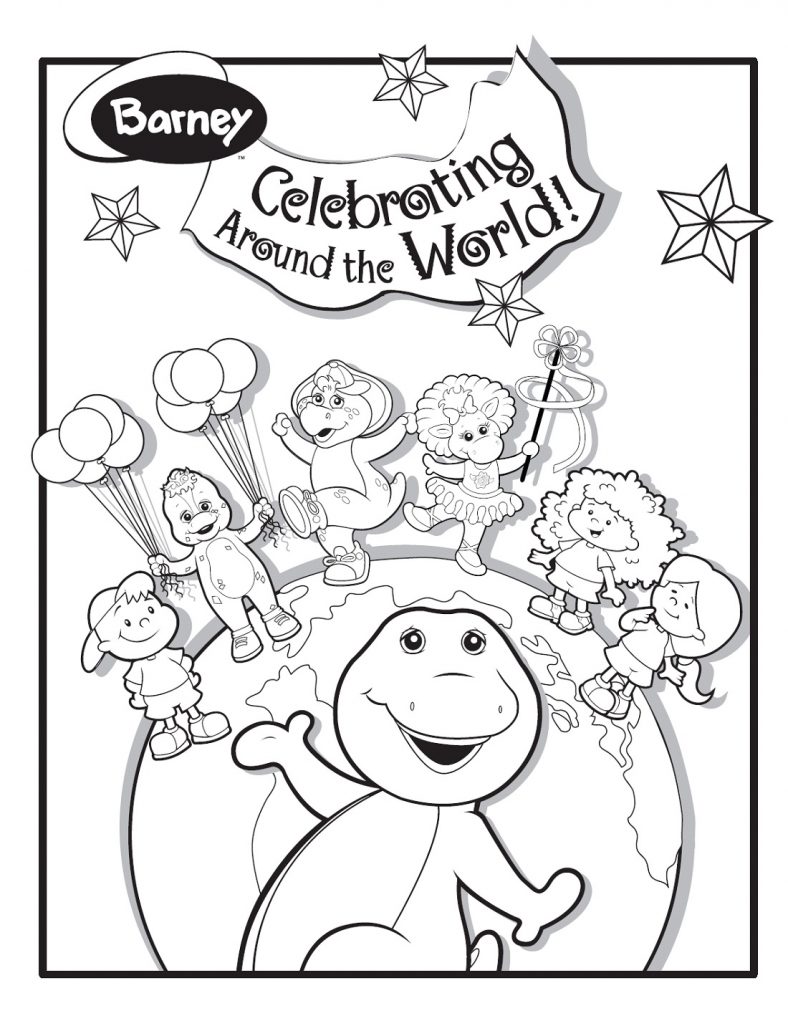 Barney Coloring Pages Family