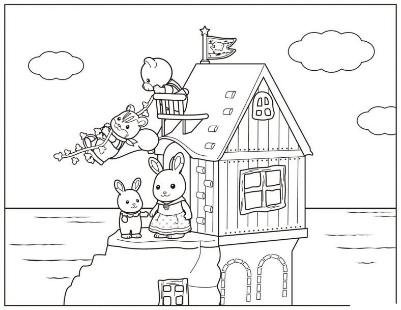 Beach House Coloring Pages