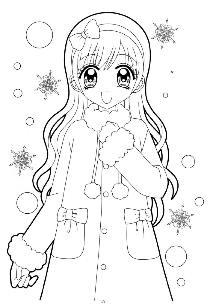 Beautiful Anime Girl Coloring Pages