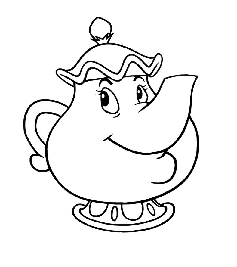Beauty And The Beast Coloring Pages Mrs Potts
