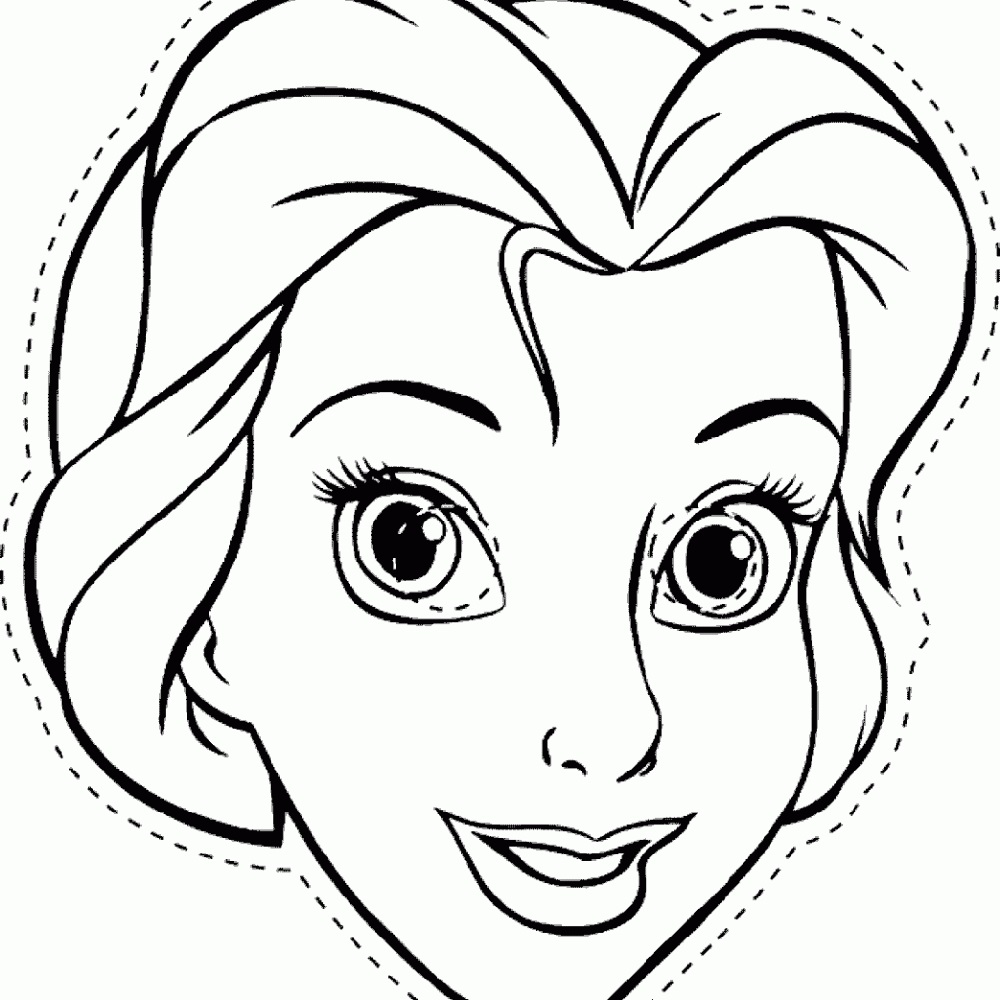 Belle Coloring Pages Face