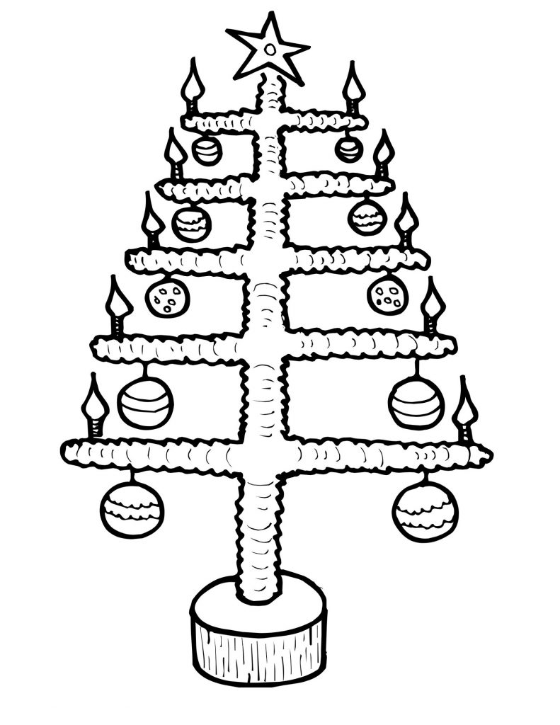 Branch Christmas Tree Pictures To Color