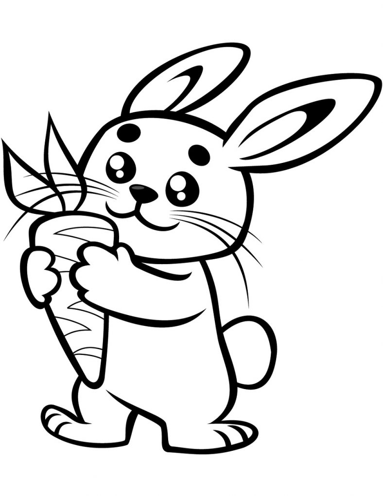 Bunny Coloring Pages Carrot