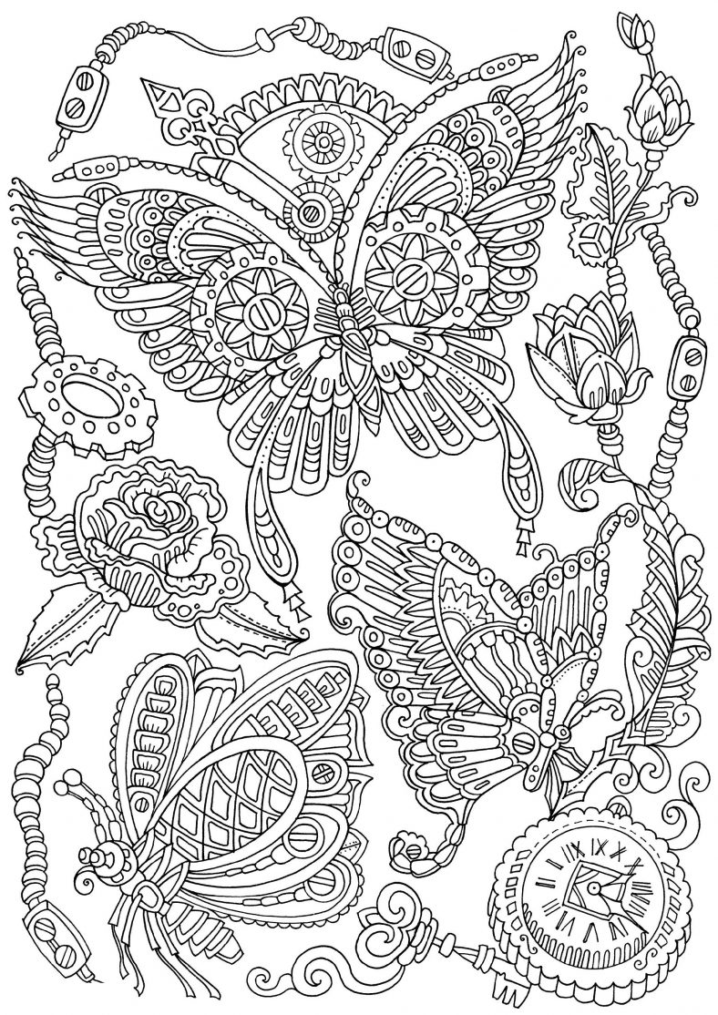 Butterfly Coloring Sheet Detailed