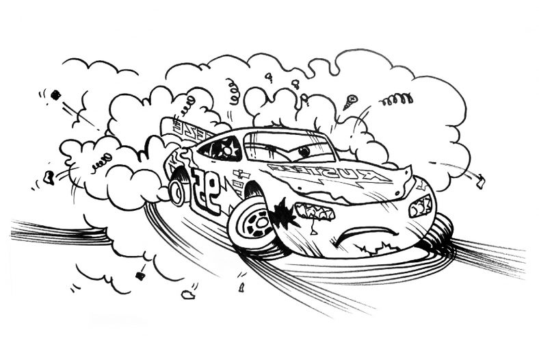 Cars 3 Coloring Pages Crash