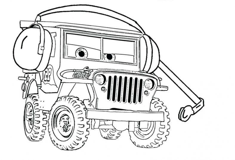 Cars 3 Coloring Pages Sarge
