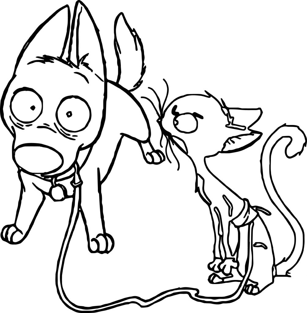 Cat And Dog Coloring Pages For Kids
