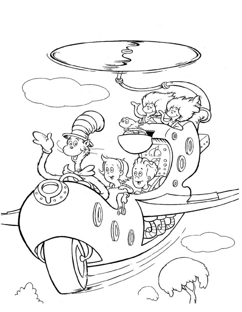 Cat In The Hat Coloring Pages For Kids