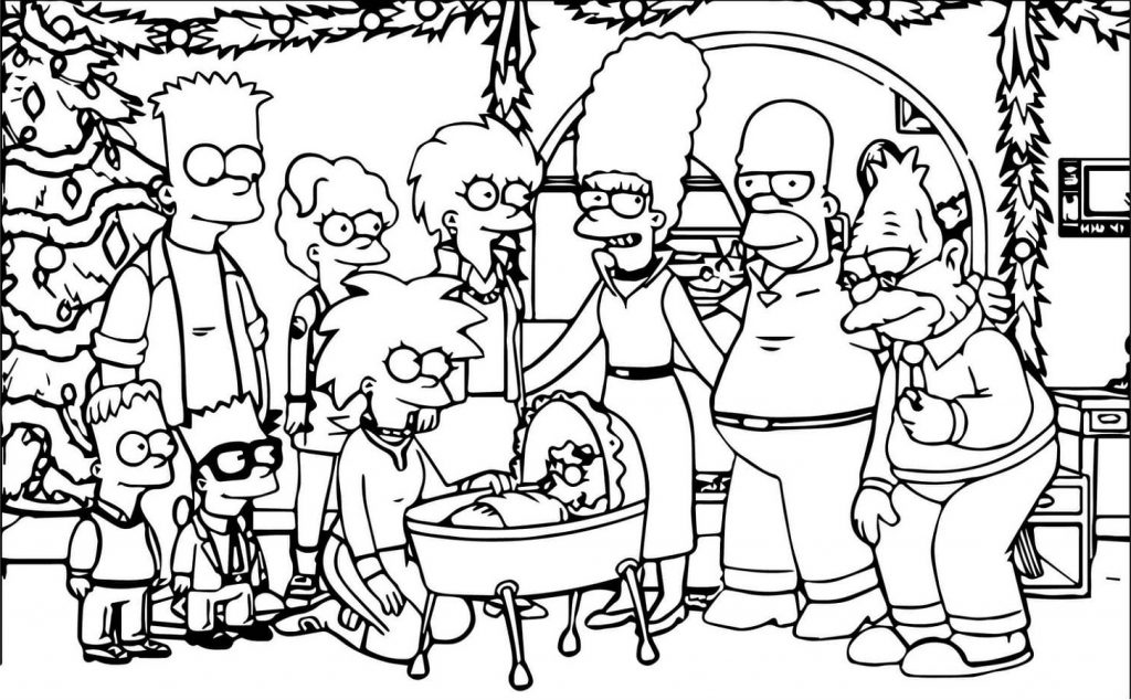 Christmas Bart Simpson Coloring Pages