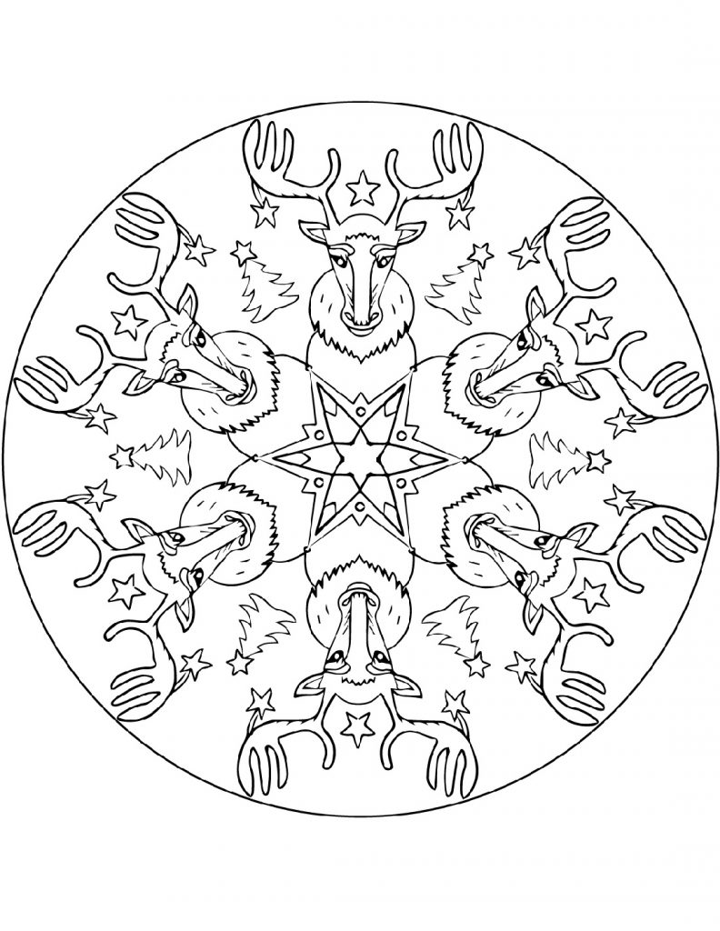 Christmas Coloring Pages For Adults Mandala