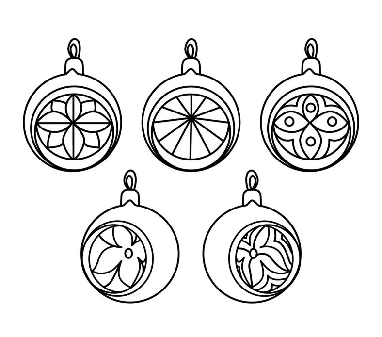 Christmas Ornament Coloring Page Vintage