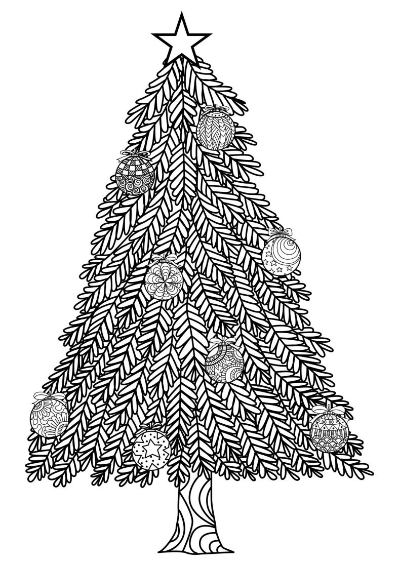 Christmas Tree Coloring Page Simple
