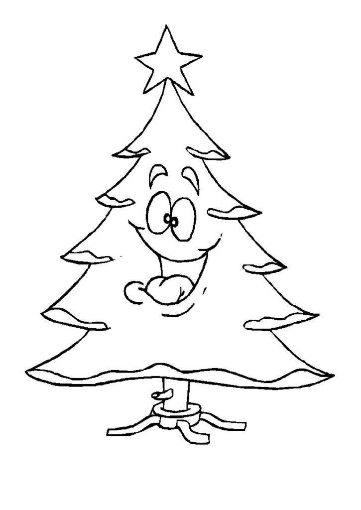 Christmas Tree Colouring Cartoon