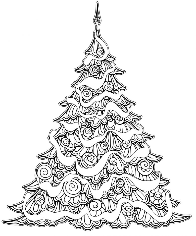 Christmas Tree Colouring Pattern