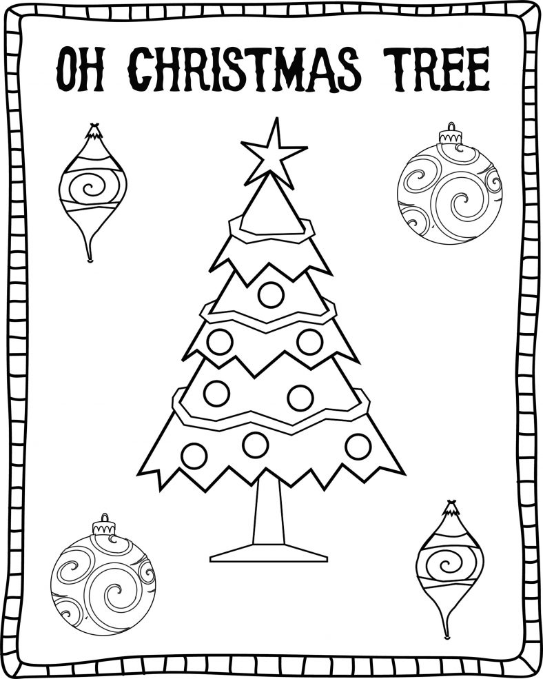 Christmas Tree Pictures To Color Sheet