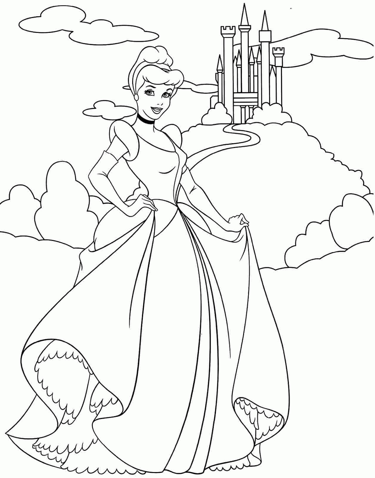 Cinderella Printables Coloring Pages 