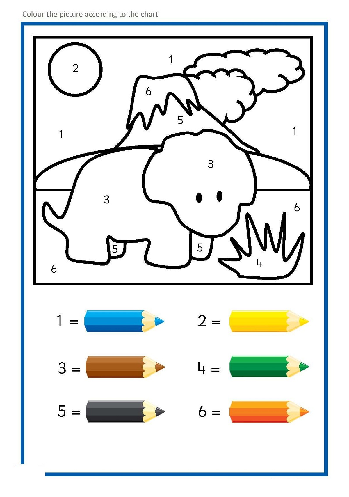 printable kindergarten worksheets color by number
