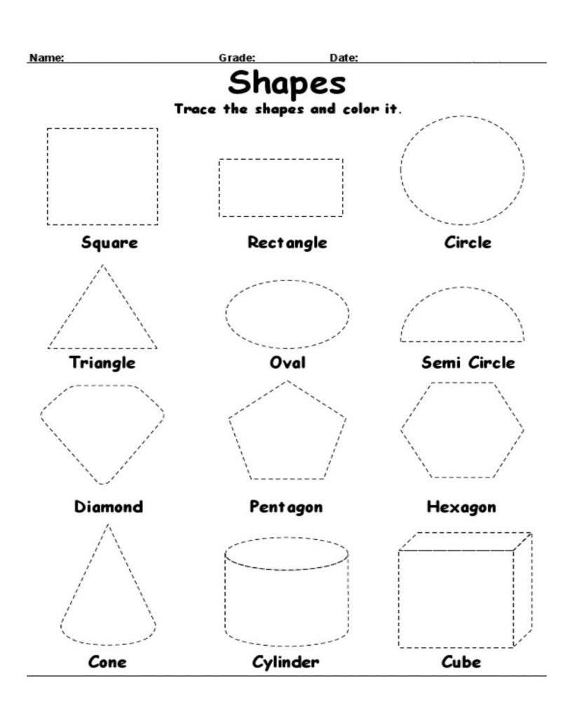 Coloring Worksheets For Preschool Shape