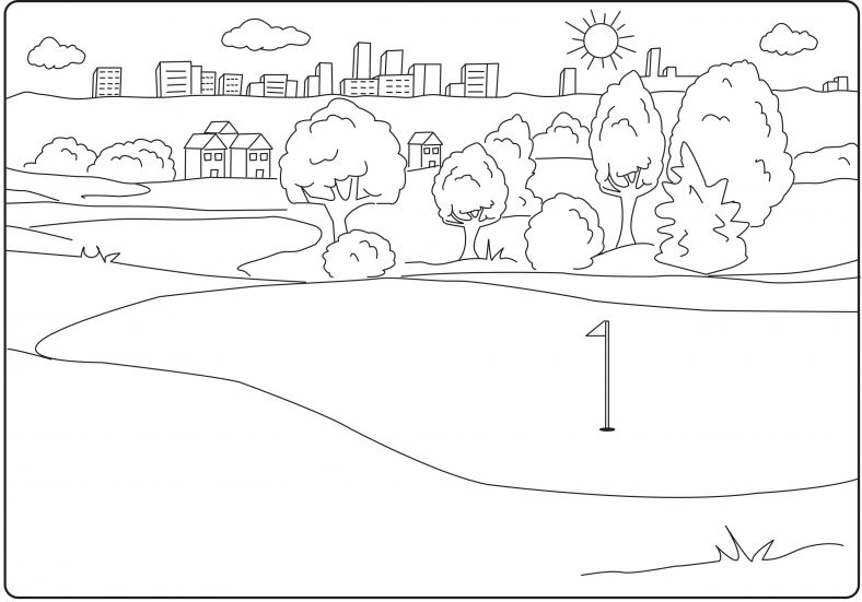 Course Golf Coloring Pages