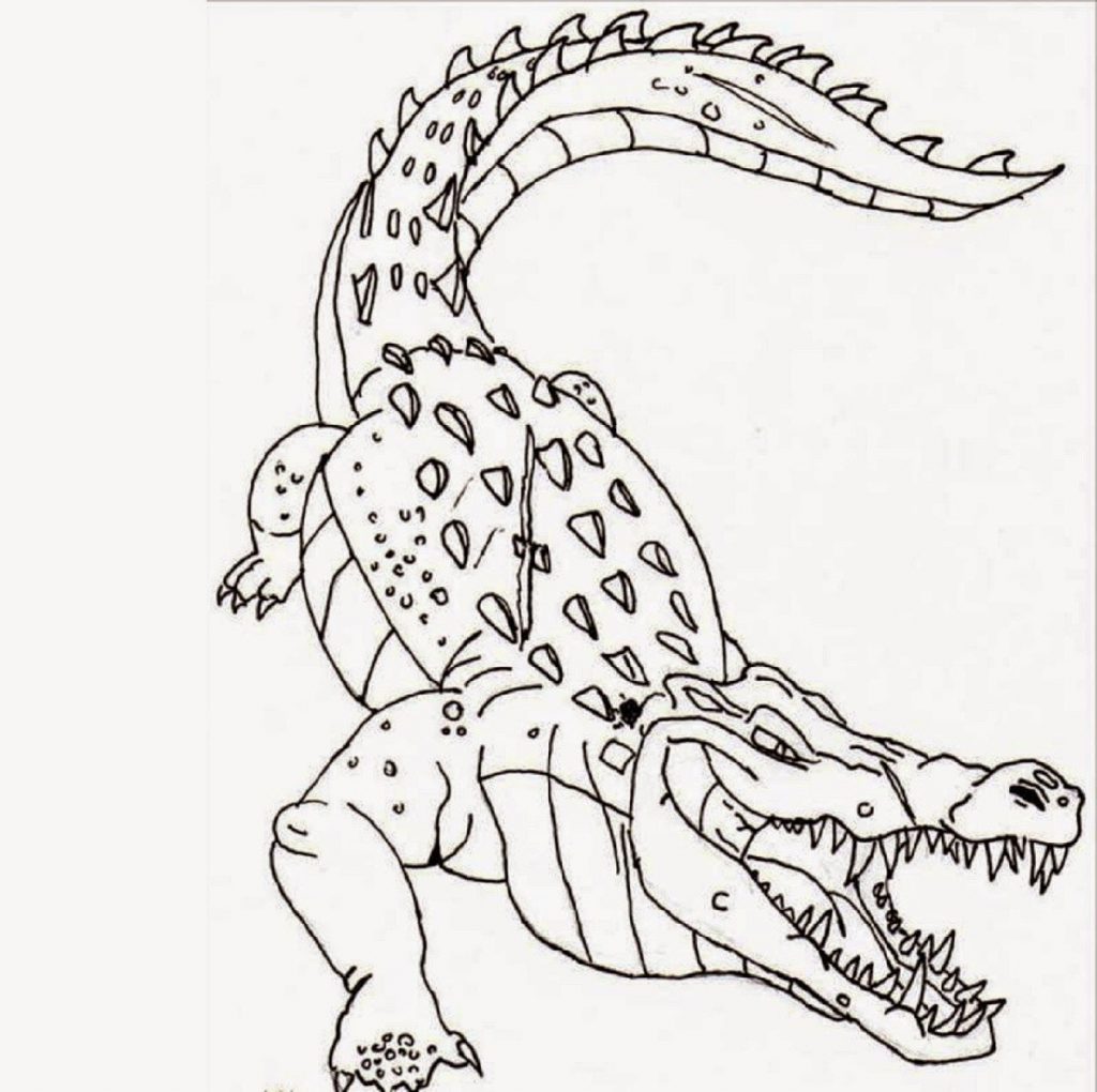 Crocodile Coloring Pages Scary