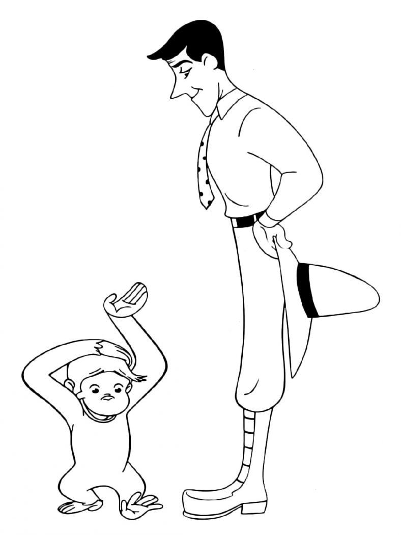 Curious George Coloring Pages And Yellow Hat