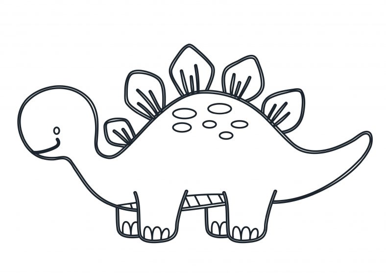 Cute Dinosaur Coloring Pages Simple
