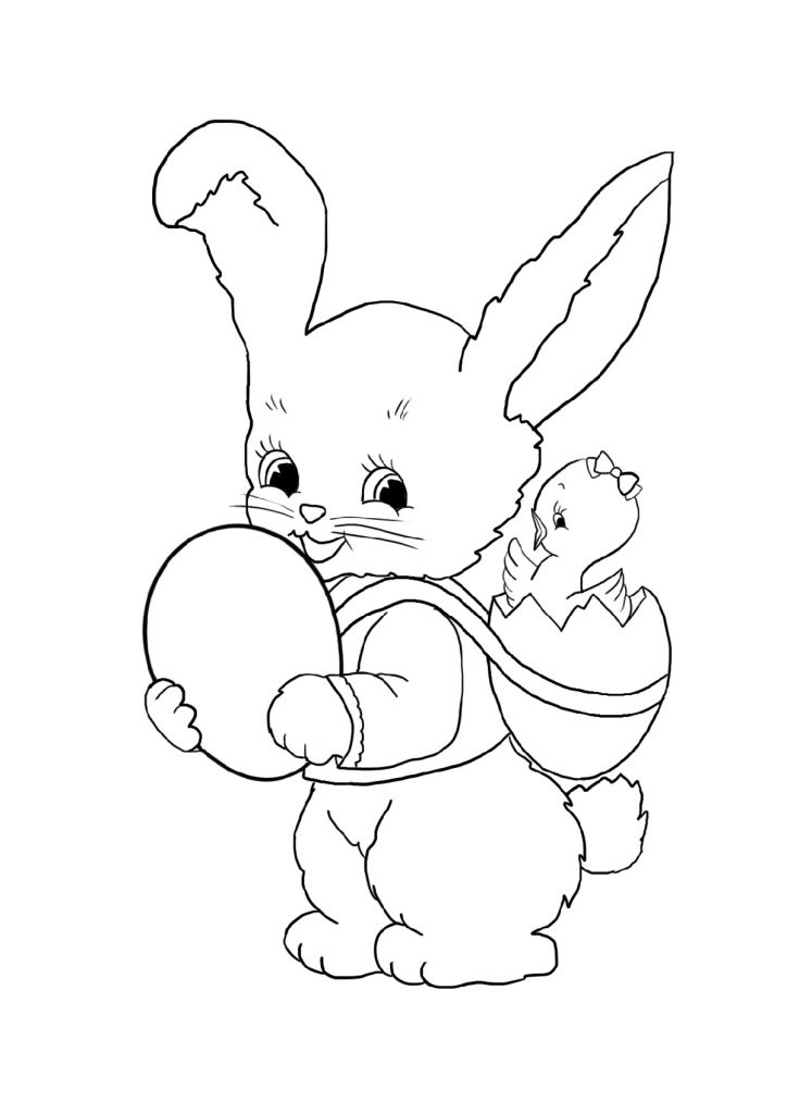 Cute Easter Bunny Pictures To Colour