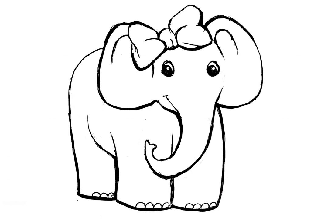 Cute Elephant Coloring Pages