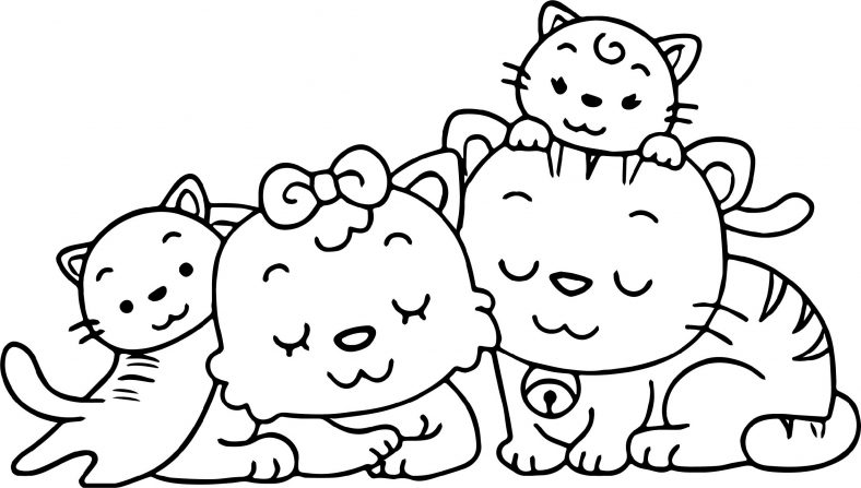 Cute Kitten Coloring Pages Family