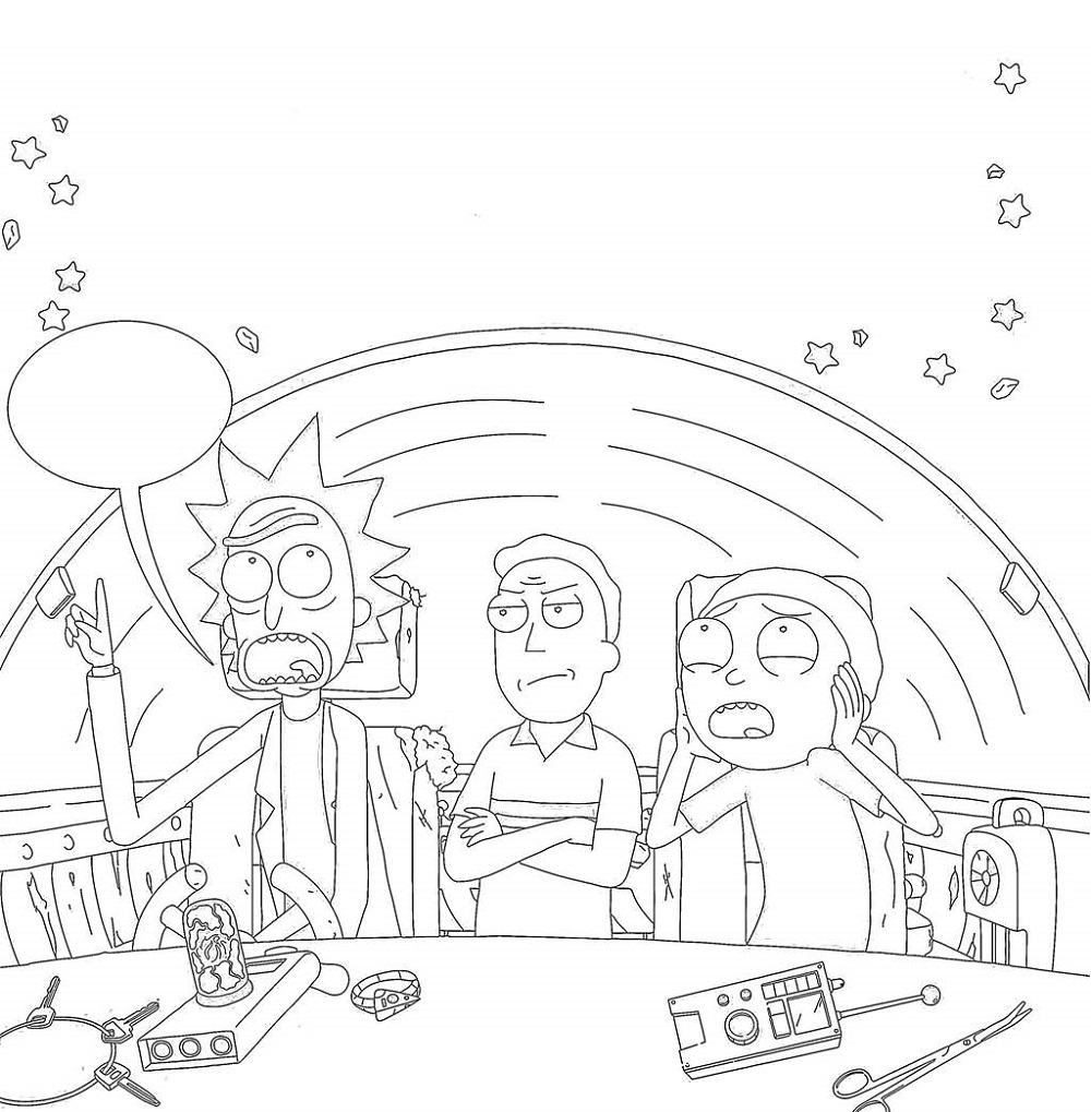 Dad, Rick And Morty Coloring Page