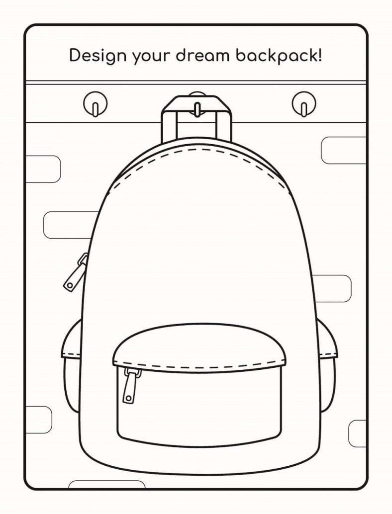 Design Backpack Coloring Page