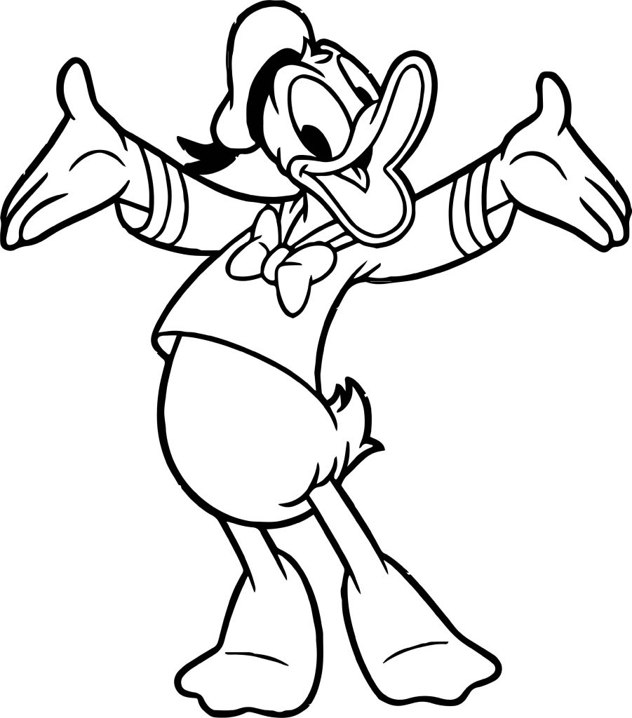 Donald Duck Coloring Pages Happy