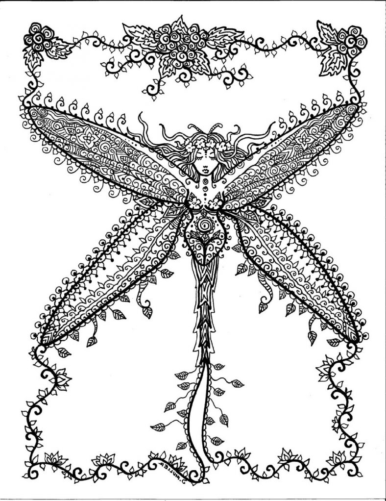 Dragonfly Coloring Page Intricate