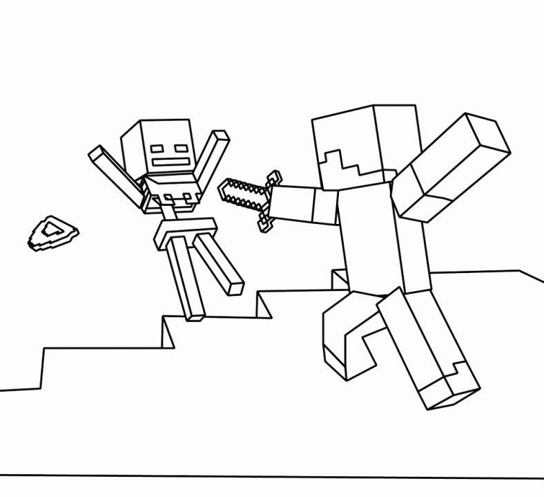 Cool Minecraft Hand Coloring Pages free colouring pages