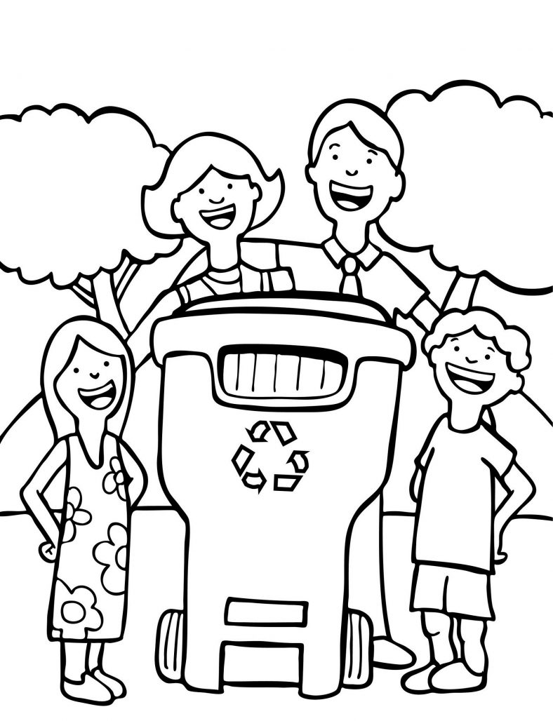 Earth Day Coloring Pages Recycling