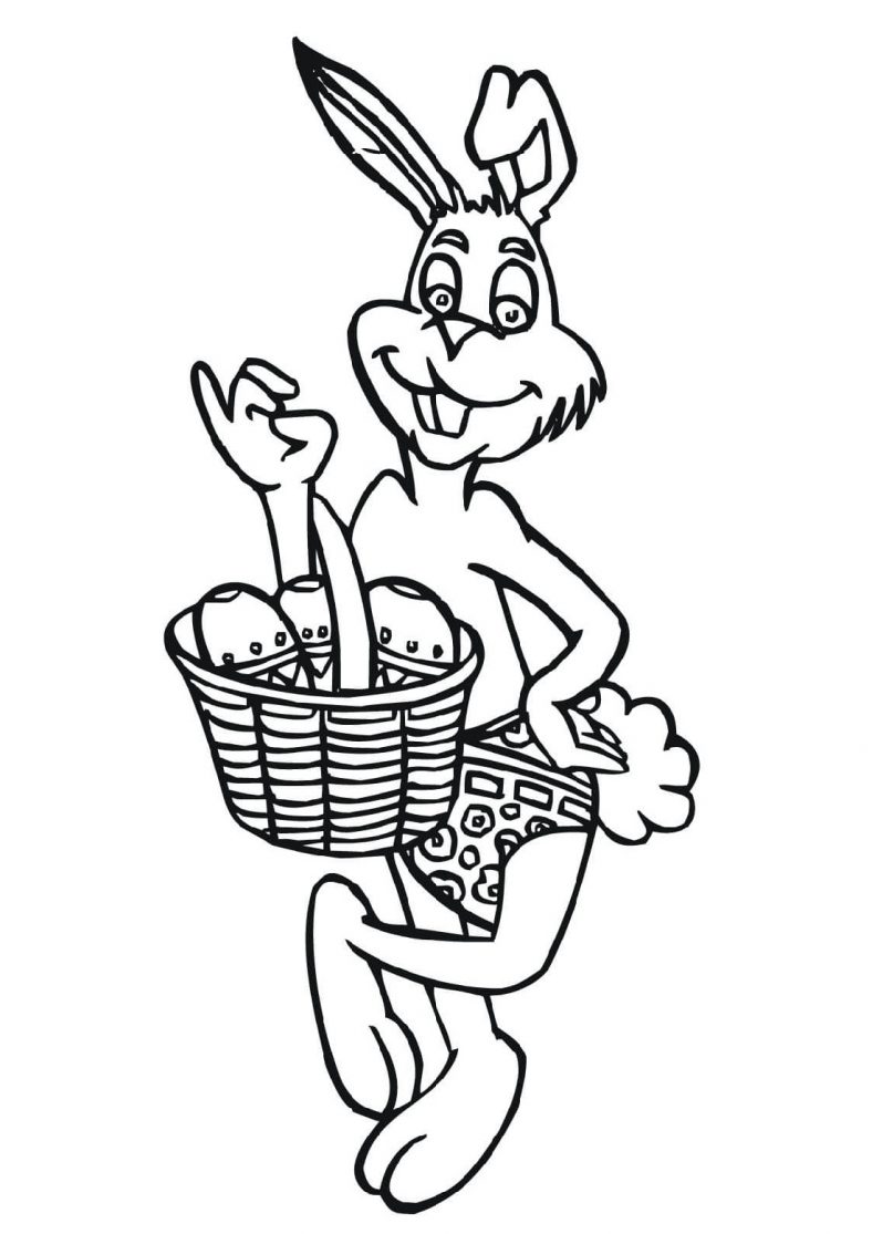 Easter Basket Coloring Pages Bunny