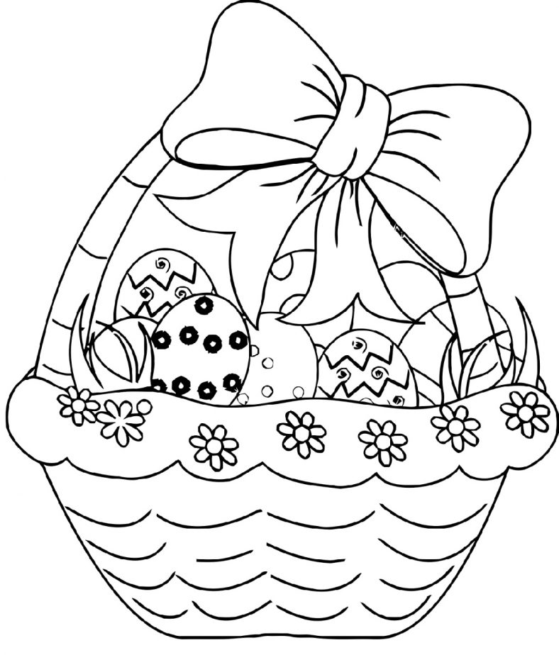 Easter Basket Coloring Pages Easy