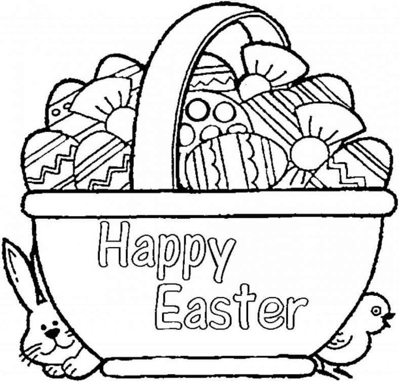 Easter Egg Coloring Pages Basket