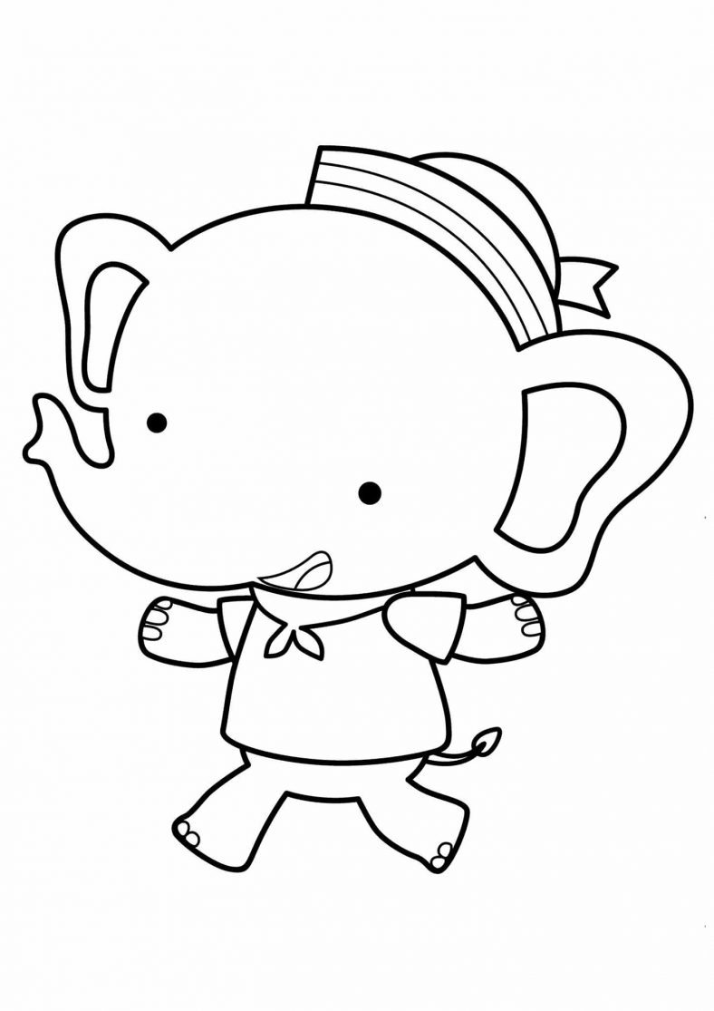Easy Baby Elephant Coloring Pages