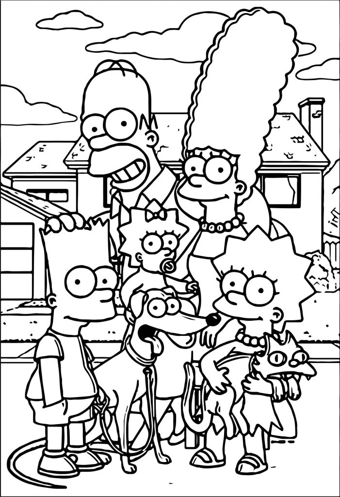 Family Bart Simpson Coloring Pages